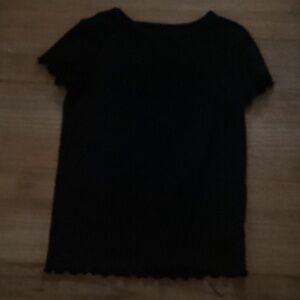 Girls Size 14 Lettuce Sleeved Black Shirt